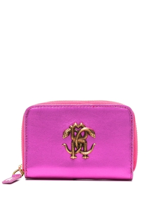 Roberto Cavalli monogram-plaque leather wallet - Pink