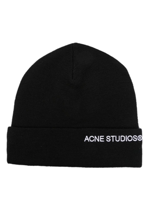 Acne Studios logo-embroidered beanie - Black