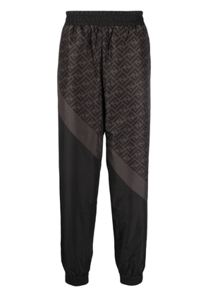 FENDI FF-pattern tapered-leg track pants - Grey