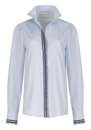 Silvia Tcherassi Naroa organic cotton fringe-trim blouse - Blue