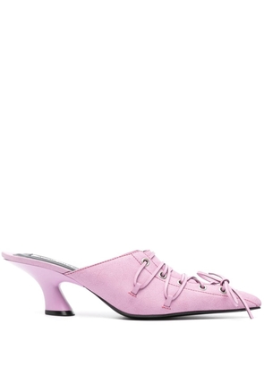 Acne Studios 60mm lace-up leather mules - Pink
