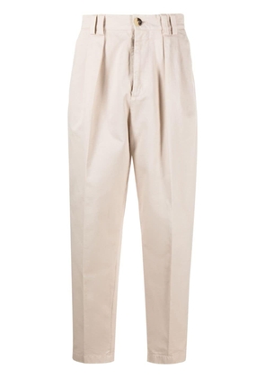 Brunello Cucinelli mid-rise tapered cotton trousers - Neutrals