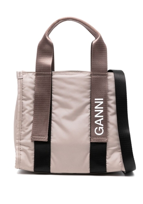 GANNI small Tech tote bag - Neutrals