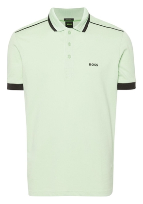 BOSS logo-print piqué polo shirt - Green
