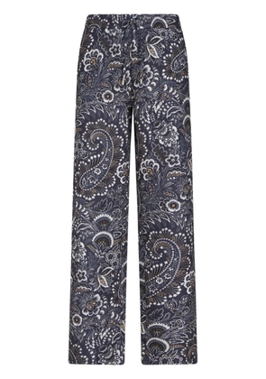 ETRO paisley-print straight-leg trousers - Blue