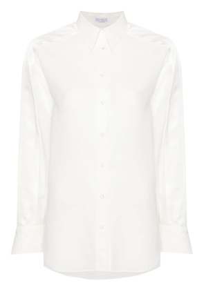 Brunello Cucinelli twill cotton shirt - White