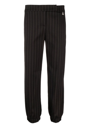 Patrizia Pepe pinstripe-pattern low-rise tapered trousers - Black