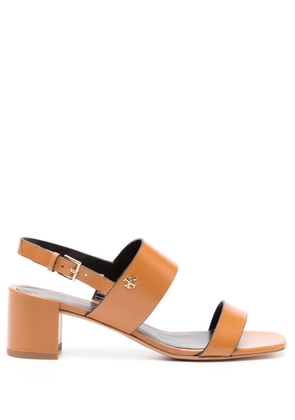 Tory Burch Double T 50mm leather sandals - Brown