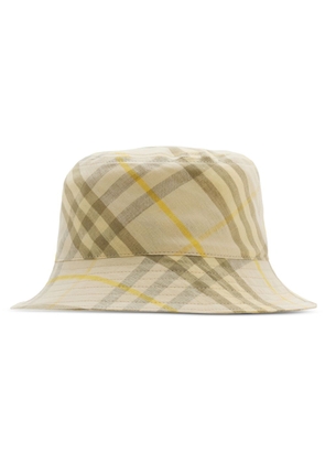 Burberry checked linen bucket hat - Neutrals