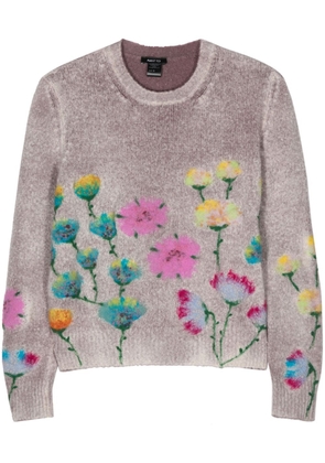 Avant Toi floral intarsia-knit jumper - Purple