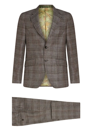 ETRO checked single-breasted suit - Brown