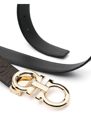 Ferragamo monogram-embossed leather belt - Brown