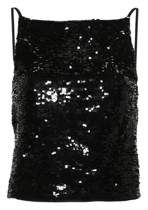 P.A.R.O.S.H. sequin-embellished open-back top - Black