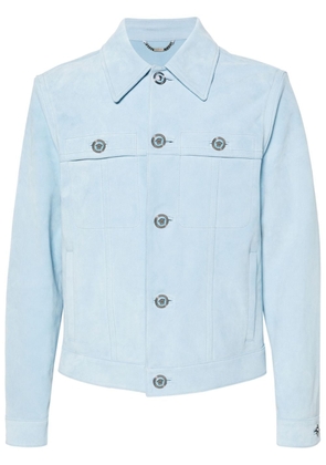 Versace spread-collar suede jacket - Blue