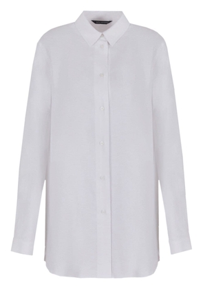 Armani Exchange slub linen-blend shirt - White