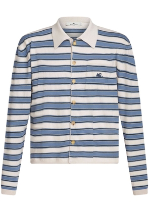 ETRO logo-embroidered striped shirt - Blue