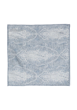 Brunello Cucinelli paisley-print silk pocket square - Blue