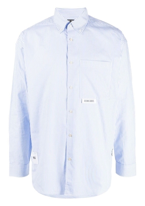 izzue stripe-pattern long-sleeved shirt - Blue