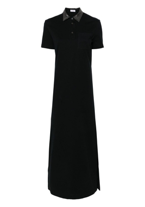 Brunello Cucinelli Monili-chain short-sleeve polo dress - Black