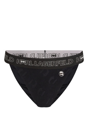 Karl Lagerfeld Ikonik 2.0 logo-appliqué bikini bottoms - Black