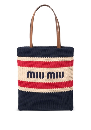 Miu Miu striped crochet tote bag - Neutrals