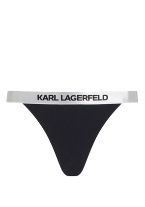 Karl Lagerfeld logo-waistband bikini bottoms - Black