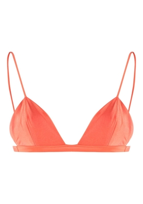 JADE Swim metallic-sheen triangle-cup bikini top - Orange