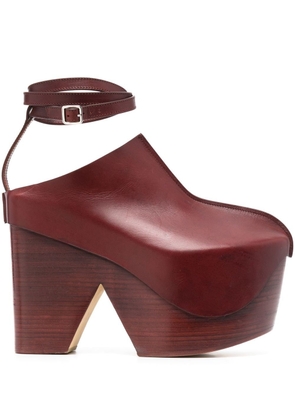 QUIRA 150mm platform ankle-strap clogs - Red