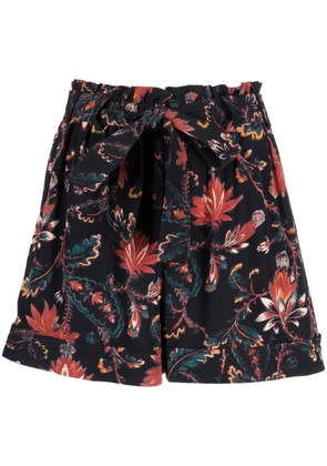Ulla Johnson floral-print tie-waist shorts - Black
