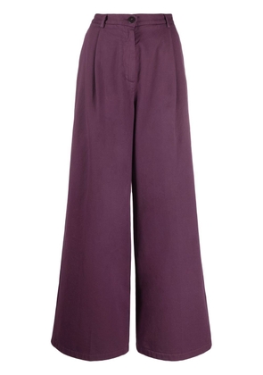 Forte Forte wide-leg cotton trousers - Purple