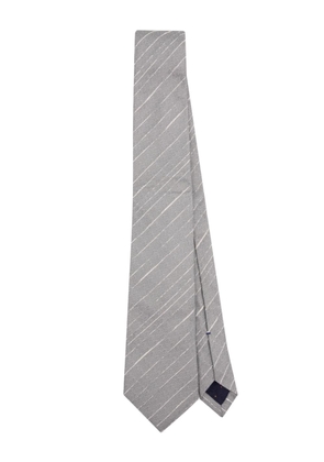 Paul Smith stripe-pattern silk tie - Grey