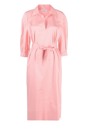 Peserico tied-waist cotton dress - Pink