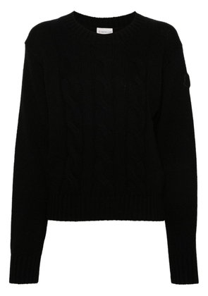 Moncler logo-appliqué cashmere jumper - Black