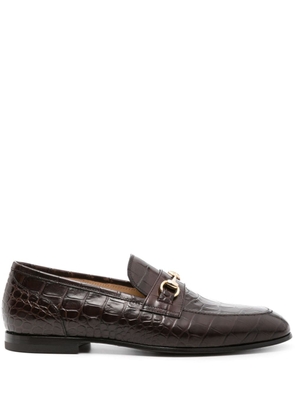 Scarosso Alessandro embossed-crocodile loafers - Brown
