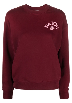 Patou flocked-logo organic cotton sweatshirt - Red