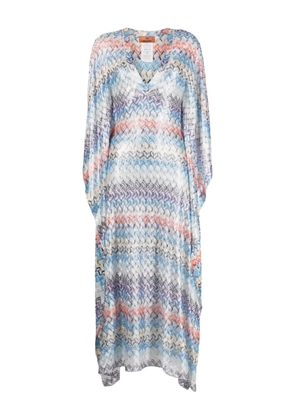 Missoni zigzag knitted beach dress - Blue