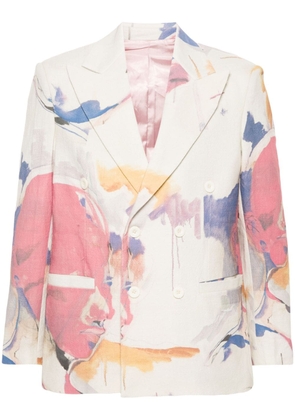 KidSuper double-breasted abstract-pattern blazer - Neutrals