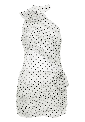 Alessandra Rich polka-dot organza mini dress - White