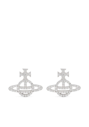 Vivienne Westwood Calliope embellished Orb-plaque earrings - Silver