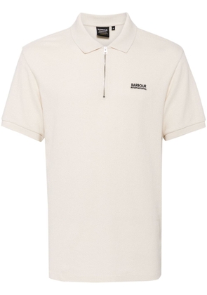 Barbour Albury zip-neck cotton polo shirt - Neutrals