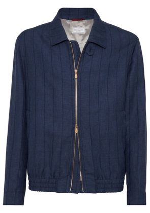 Brunello Cucinelli striped zip-up jacket - Blue