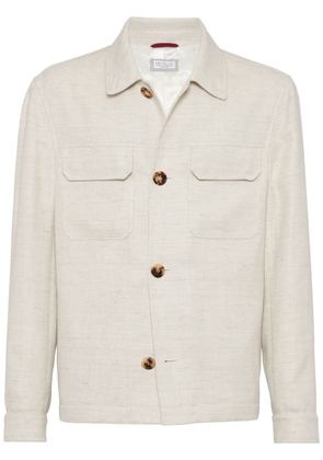 Brunello Cucinelli single-breasted shirt jacket - Neutrals