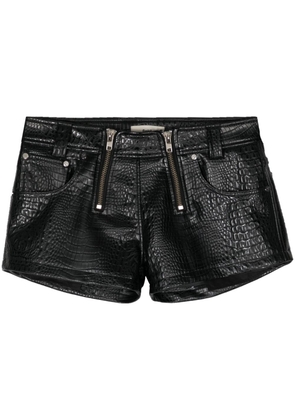 GmbH Rim crocodile-embossed shorts - Black