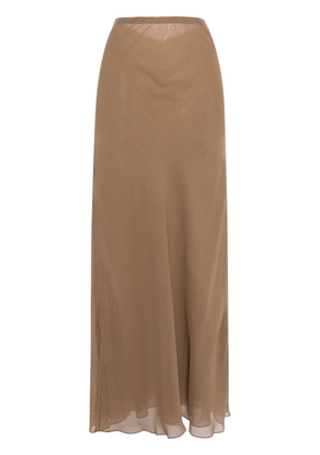 KHAITE Mauva silk maxi skirt - Brown