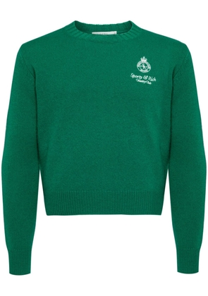 Sporty & Rich logo-embroidered cashmere jumper - Green