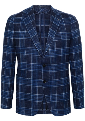 Tagliatore check-pattern single-breasted blazer - Blue