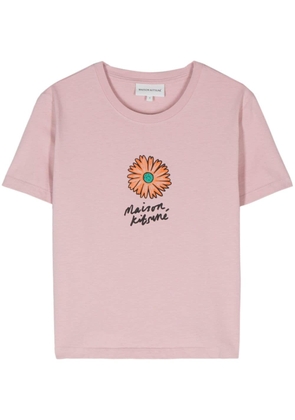 Maison Kitsuné Floating Flower-print cotton T-shirt - Pink