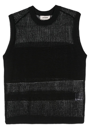 AERON Shafer open-knit tank top - Black