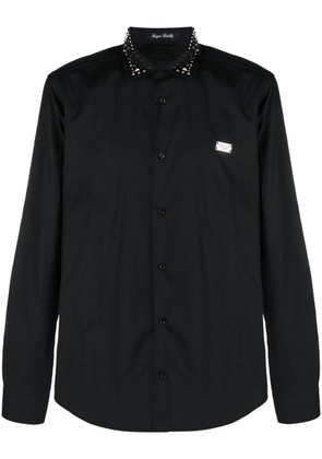 Philipp Plein Sugar Daddy studded-collar shirt - Black