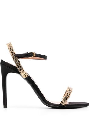 Moschino 110mm logo-plaque leather sandals - Black